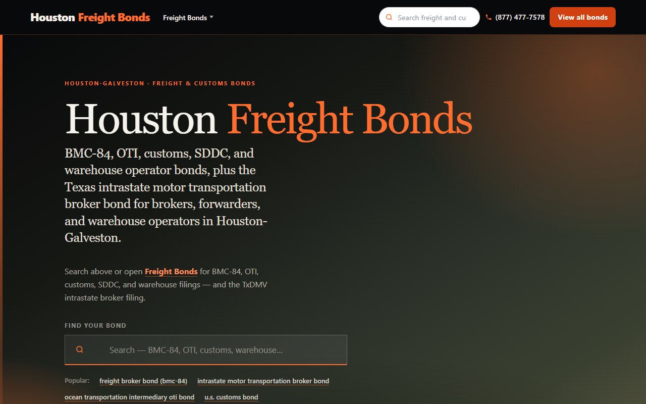 Houston Freight Bonds homepage